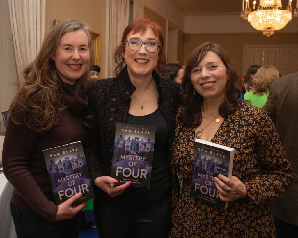 Authors Karen Perry, Sam Blake and Anya Bergman at The Mystery of Four Launch, Royal St George Yacht Club Jan 10 2023