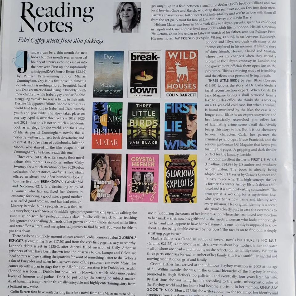 A page from a magazine featuring books